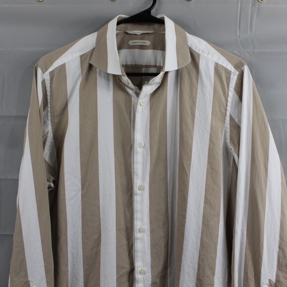 Suitsupply Beige and White Striped Dress Shirt - Picture 2 of 10